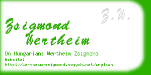 zsigmond wertheim business card